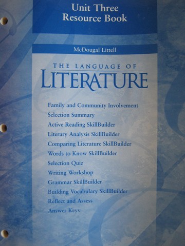 (image for) Language of Literature 10 Unit 3 Resource Book (P)