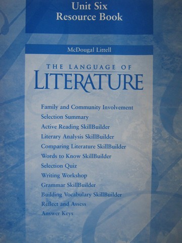 (image for) Language of Literature 10 Unit 6 Resource Book (P)