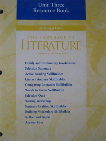 (image for) Language of Literature American Literature Unit 3 Resource (P)