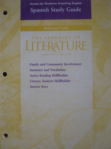 (image for) Language of Literature 11 Spanish Study Guide (P)