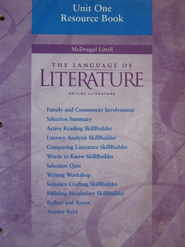 (image for) Language of Literature British Literature Unit 1 Resource (P)