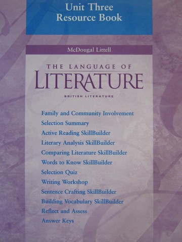 (image for) Language of Literature British Literature Unit 3 Resource (P)