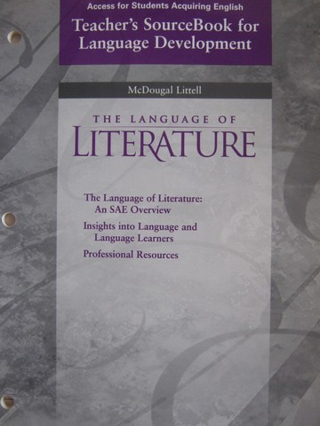(image for) Language of Literature Grades 9-12 Teacher's Sourcebook (TE)(P)