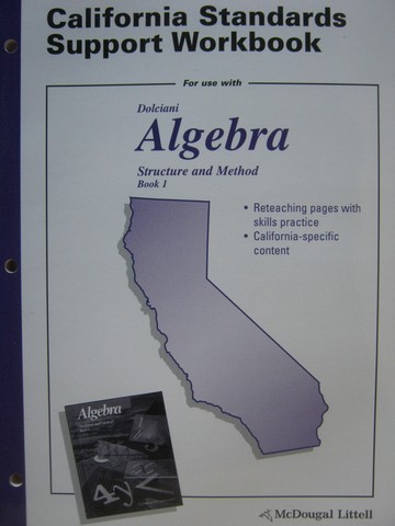 (image for) Algebra Structure & Method Book 1 Standards Support Workbook (P)