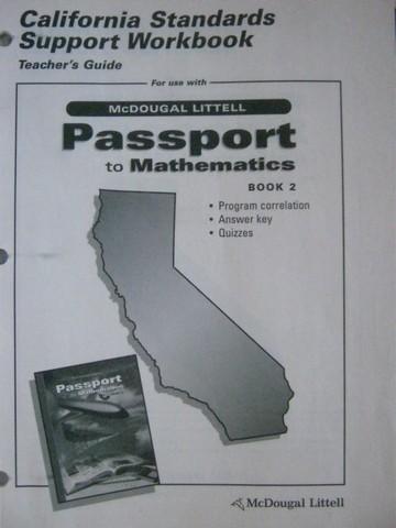 (image for) California Standards Support Workbook 6 TG (CA)(TE)(P)