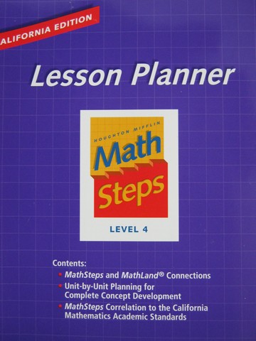 (image for) Math Steps 4 California Lesson Planner (CA)(P)
