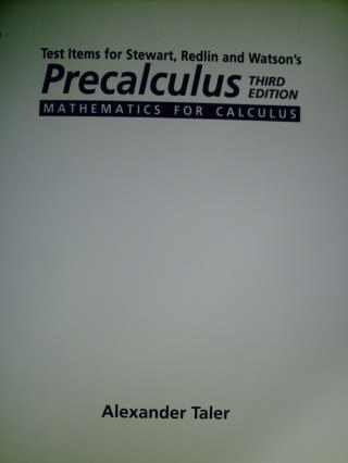 (image for) Precalculus Mathematics for Calculus 3e Test Items (P) by Taler