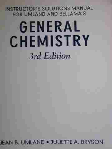 (image for) General Chemistry 3rd Edition Instructor's Solutions Manual (P)