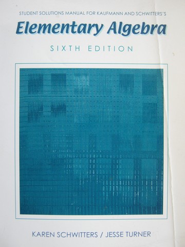 (image for) Elementary Algebra 6th Edition Student Solutions Manual (P)