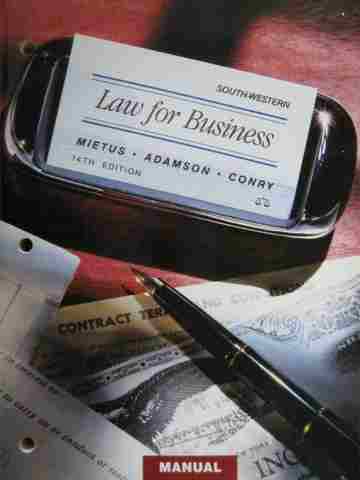 (image for) Law for Business 14th Edition Manual (P) by Mietus, Adamson,