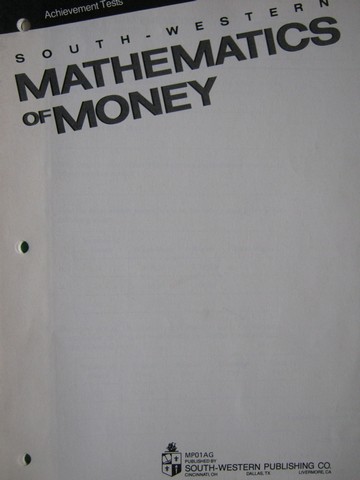 (image for) Mathematics of Money Achievement Tests (P)
