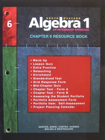 (image for) Algebra 1 An Integrated Approach Chapter 6 Resource Book (P)