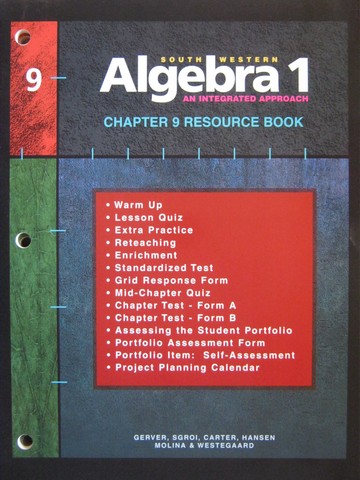 (image for) Algebra 1 An Integrated Approach Chapter 9 Resource Book (P)