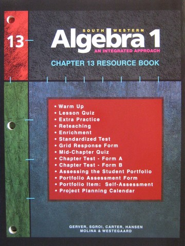 (image for) Algebra 1 An Integrated Approach Chapter 13 Resource Book (P)