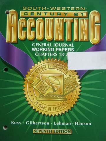 (image for) Century 21 Accounting General Journal 7e Working Papers 18-26(P) - Click Image to Close
