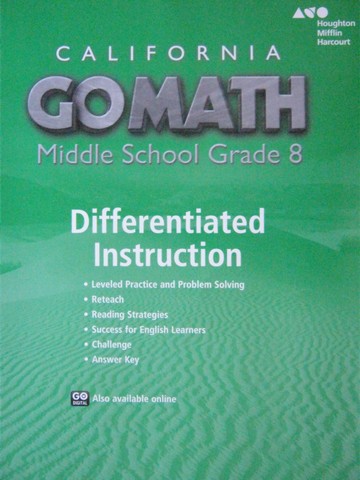 (image for) California Go Math Middle School 8 Differentiated Instruction(P) - Click Image to Close