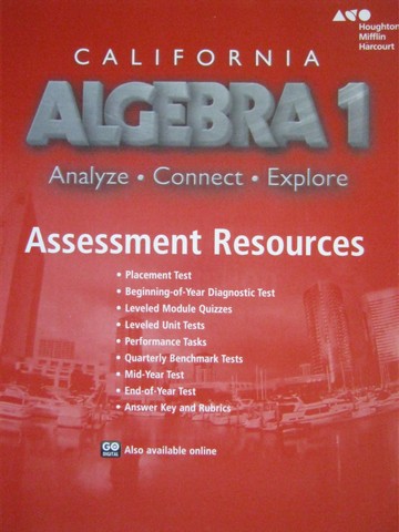 (image for) California Algebra 1 Analyze Connect Explore Assessment (P) - Click Image to Close