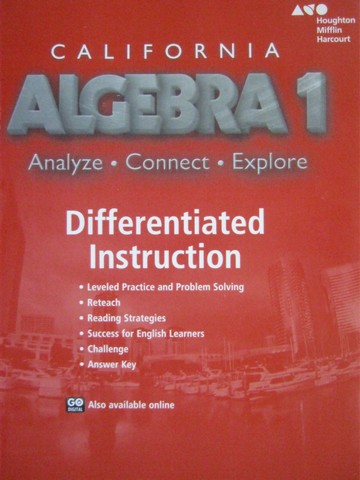 (image for) California Algebra 1 Analyze Connect Explore Differentiated (P)