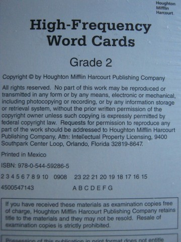 (image for) Journeys 2 High-Frequency Word Cards (Pk) by Anderson, Hougen,