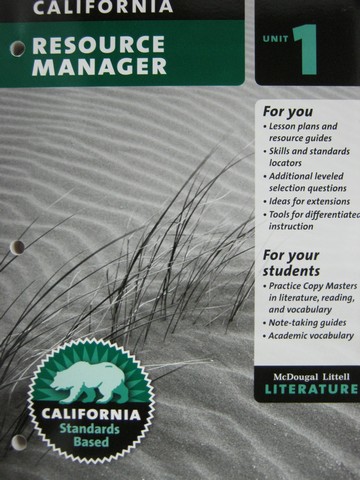(image for) Literature 8 Resource Manager Unit 1 (CA)(P)