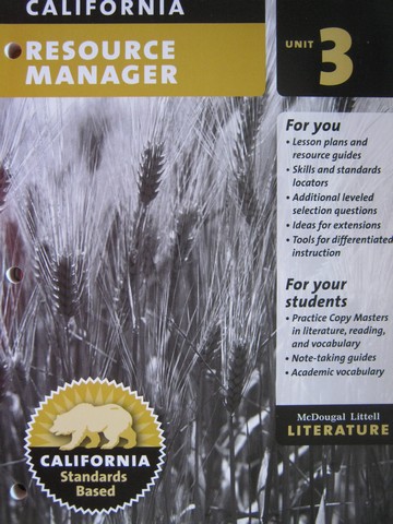 (image for) Literature American Literature Resource Manager Unit 3 (P)