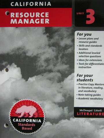 (image for) Literature 7 Resource Manager Unit 3 (CA)(P)