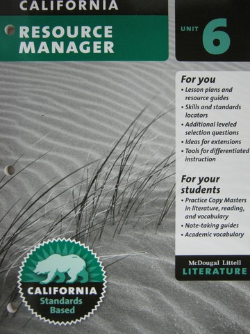 (image for) Literature 8 Resource Manager Unit 6 (CA)(P)