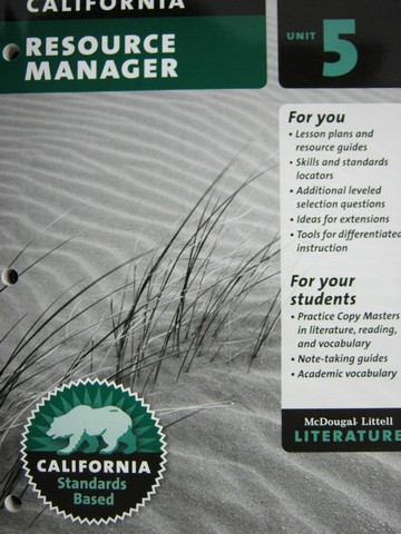 (image for) Literature 8 Resource Manager Unit 5 (CA)(P)