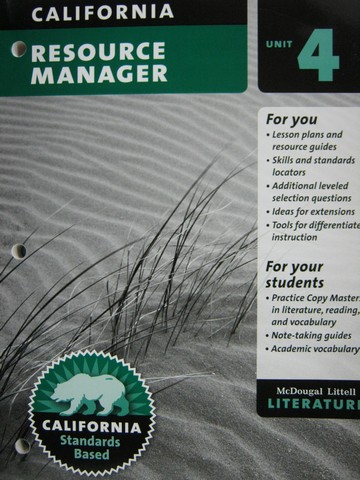 (image for) Literature 8 Resource Manager Unit 4 California Standards Based (CA)(P)