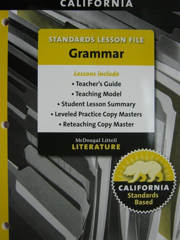 (image for) Literature 6 Standards Lesson File Grammar (CA)(P)