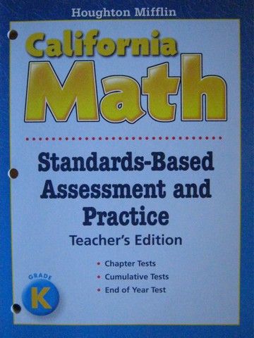 (image for) California Math K Standards-Based Assessment & (CA)(TE)(P)