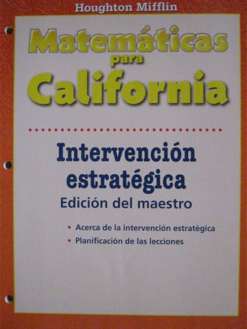 (image for) Matematicas para California 2 Intervencion estrategica TE (P)