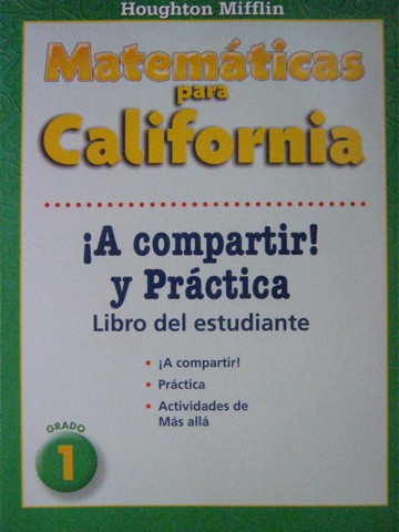 (image for) Matematicas para California 1 A compartir! y Practica (CA)(P)