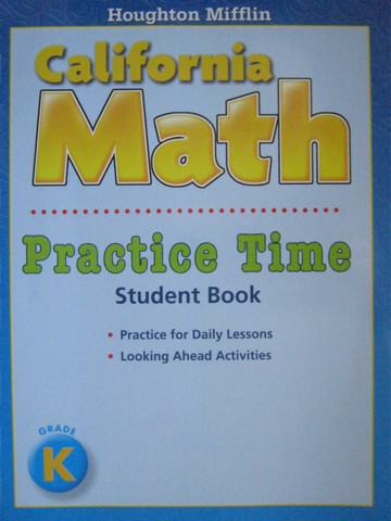 (image for) California Math K Practice Time Student Book (CA)(P)