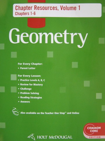 (image for) Geometry Common Core Chapter Resources Volume 1 (P)