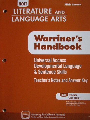 (image for) Developmental Language & Sentence Skills 5th Course (CA)(TE)(P)