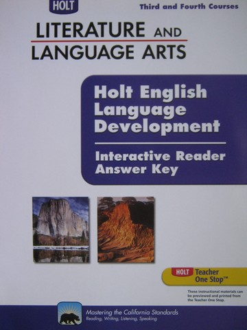 (image for) ELD Interactive Reader Answer Key 3rd-4th Course (CA)(P)