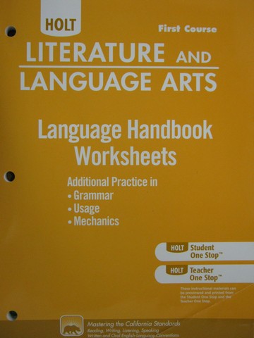(image for) Language Handbook Worksheets 1st Course (CA)(P)