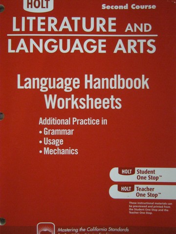 (image for) Language Handbook Worksheets 2nd Course (CA)(P)