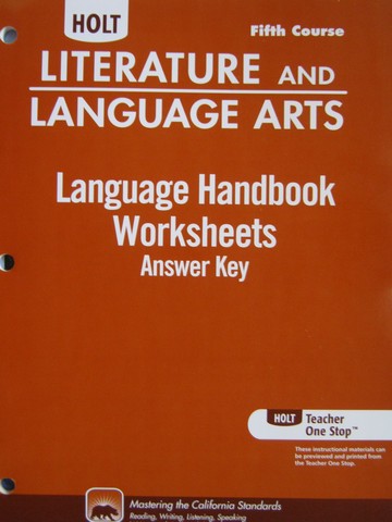(image for) Language Handbook Worksheets Answer Key 5th Course (CA)(P)