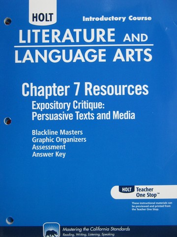 (image for) Literature & Language Arts Introductory Course Chapter 7 (CA)(P)