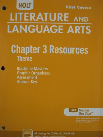 (image for) Literature & Language Arts 1st Course Chapter 3 Resources (CA)(P