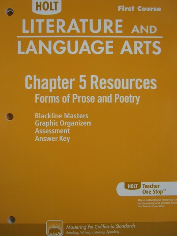 (image for) Literature & Language Arts 1st Course Chapter 5 Resources (CA)(P
