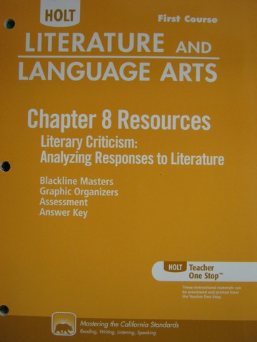 (image for) Literature & Language Arts 1st Course Chapter 8 Resources (CA)(P