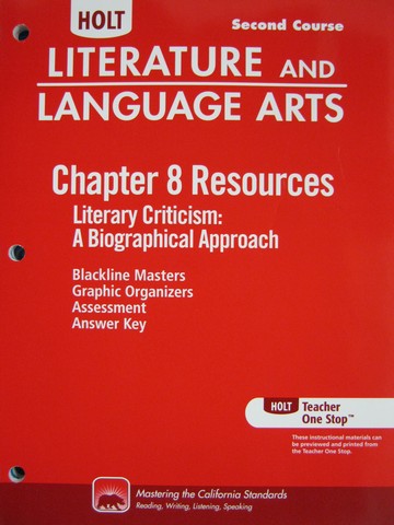 (image for) Literature & Language Arts 2nd Course Chapter 8 Resources (CA)(P