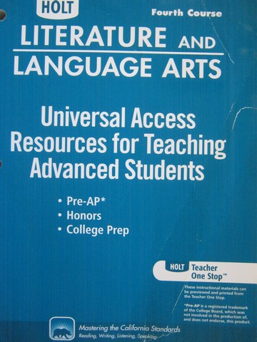 (image for) Resources for Teaching Advanced Students 4th Course (P)