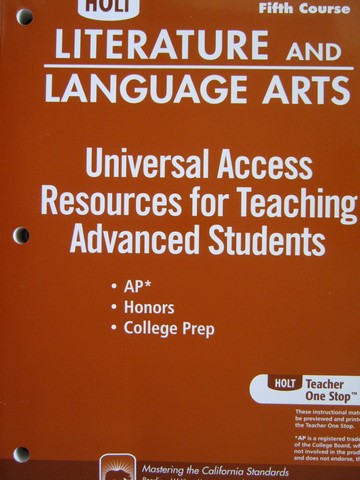 (image for) Resources for Teaching Advanced Students 5th Course (CA)(P)