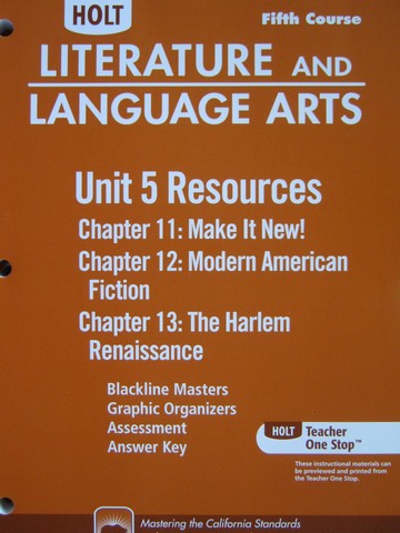 (image for) Literature & Language Arts 5th Course Unit 5 Resources (CA)(P)