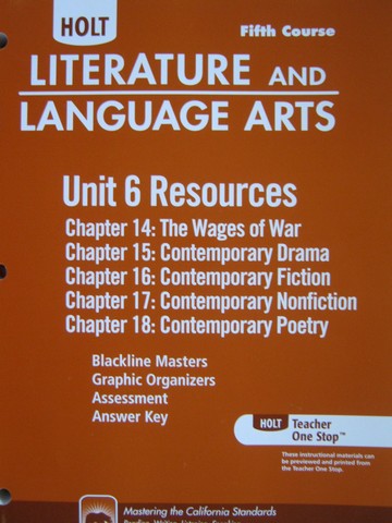 (image for) Literature & Language Arts 5th Course Unit 6 Resources (CA)(P)