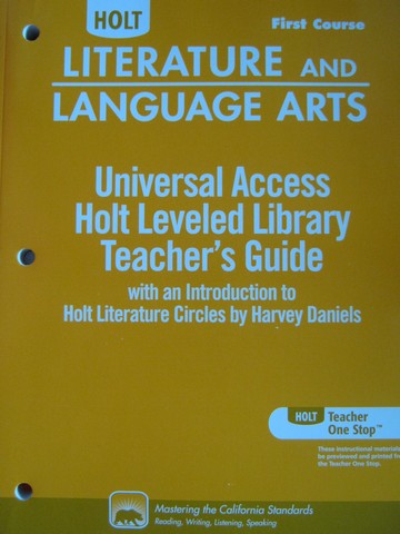 (image for) Holt Leveled Library TG 1st Course (CA)(TE)(P)
